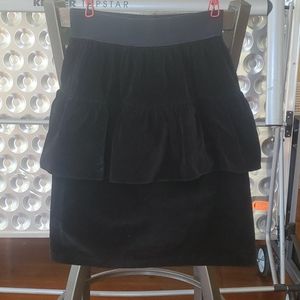 High-Waisted Velvet Skirt